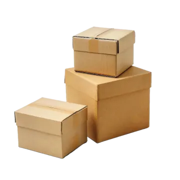 three cardboard boxes stacked on top of each other boxes