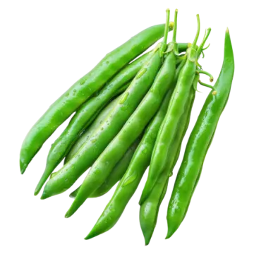 green beans on a white background