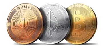 three different types of crypt coins