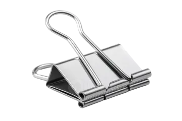 a pair of metal clips on a white background