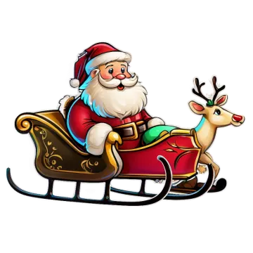 a santa claus on a sler with reindeers