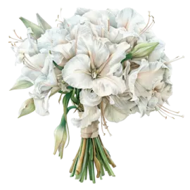 a bouquet of white flowers