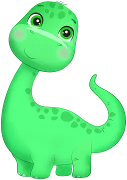 a green dinosaur with spots on its face