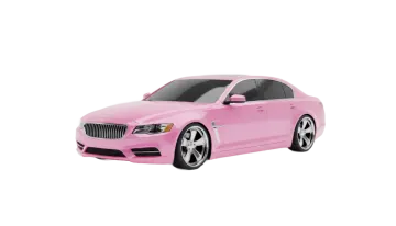 a pink car on a white background