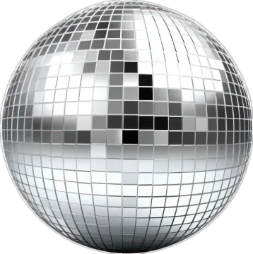 a silver disco ball on a white background