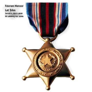 a gold medal with a star on it
