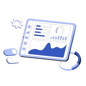 an image of a tablet with graphs on the screen