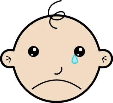 a crying baby face