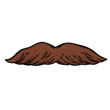 a brown mustache on a white background