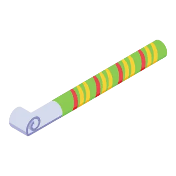 a green and yellow tube with a red stripe