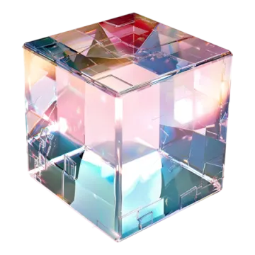 the cube is made of glass