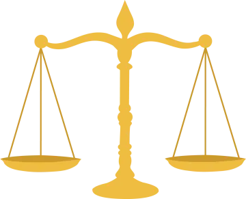 a balance scale on a white background
