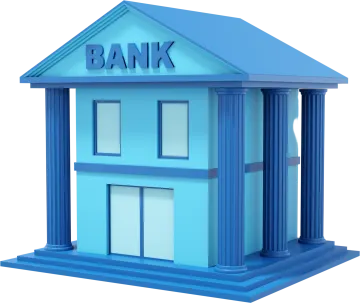 a bank building with the word bank on it