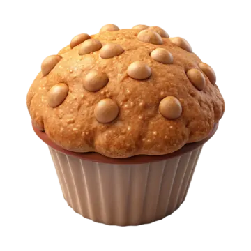 a cupcake with nuts on top of it