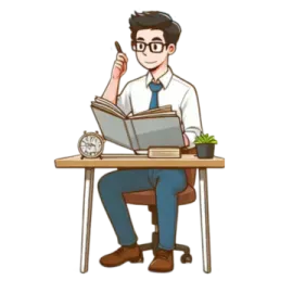 a person sitting at a desk with a laptop and a book