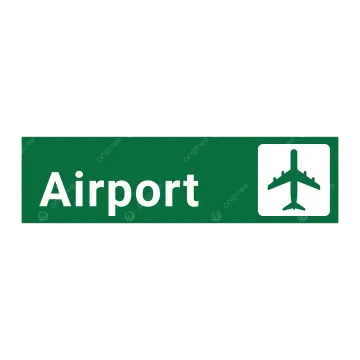 a green airport sign with the word airport on it