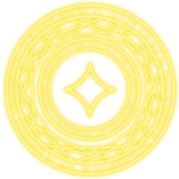 a circular of yellow rubber bands on a white background