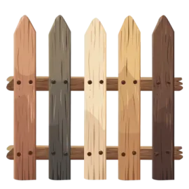 a wooden fence on a white background