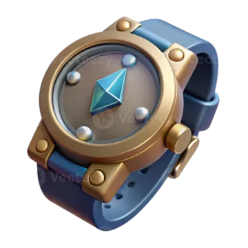 a watch with a blue and gold band
