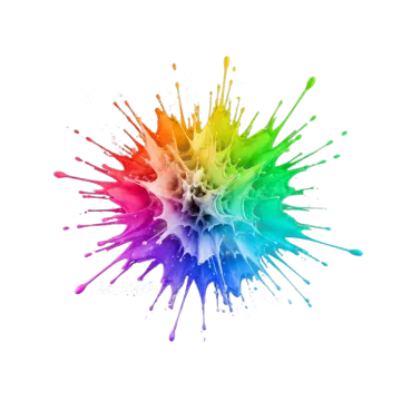 colorful paint splashs on a white background