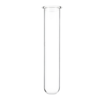 a glass test tube on a white background