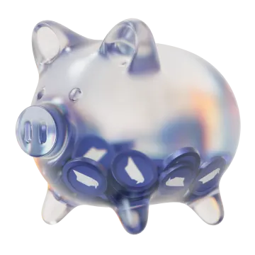 a blue and white pig