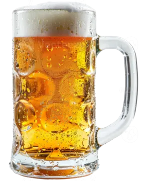 a mug of beer on a white background