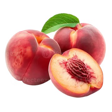 peaches on a white background
