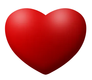a red heart on white background