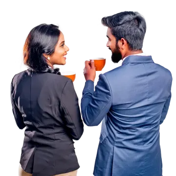 a man and woman drinking coffee together