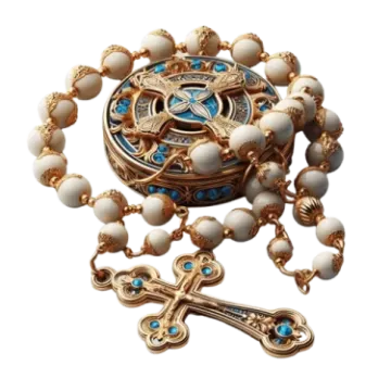 a rosary with a cross on it
