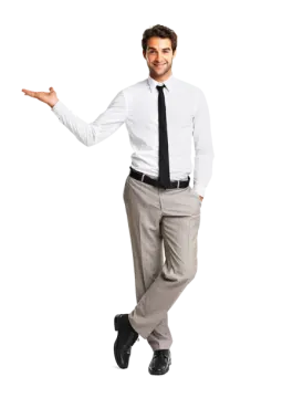 a man in a white shirt and black tie