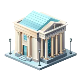 an illustration of a bank building