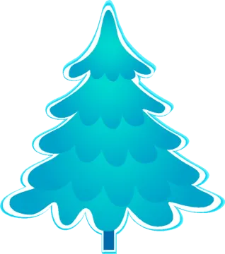 a blue christmas tree on a white background