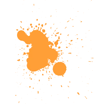 an orange ink sp on a white background