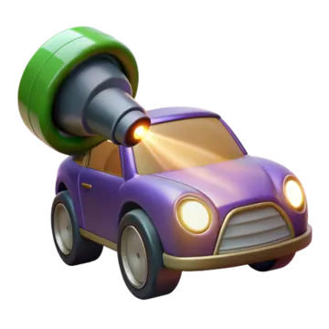an image of a toy car with a light on it