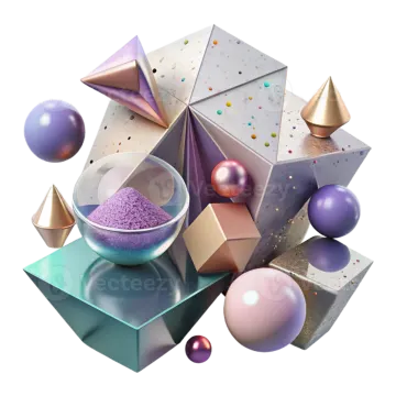a pile of different colored balls and cubes