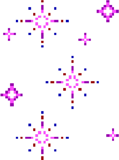 a white background with pink and blue squares