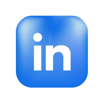 a blue icon with the linked logo