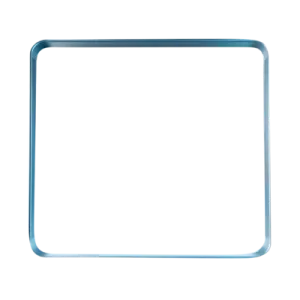 a blue square frame on a white background