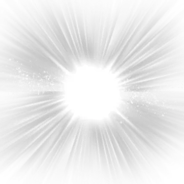 a white background with rays and stars