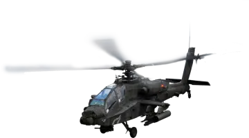 a black helicopter flying through the air