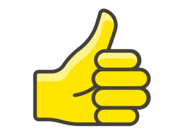 a thumbs up icon in yellow and black