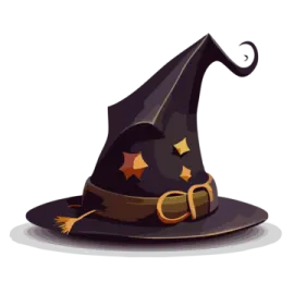 a witch hat with stars on it
