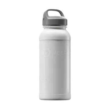a white water bottle with a black lid