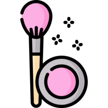 makeup brush and powder vector illustration design
