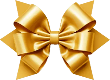 a gold bow