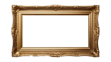 a gold frame on a white background
