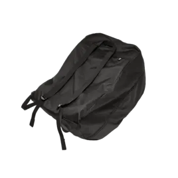 a black backpack on a white background