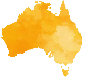 a yellow watercolor map of australia